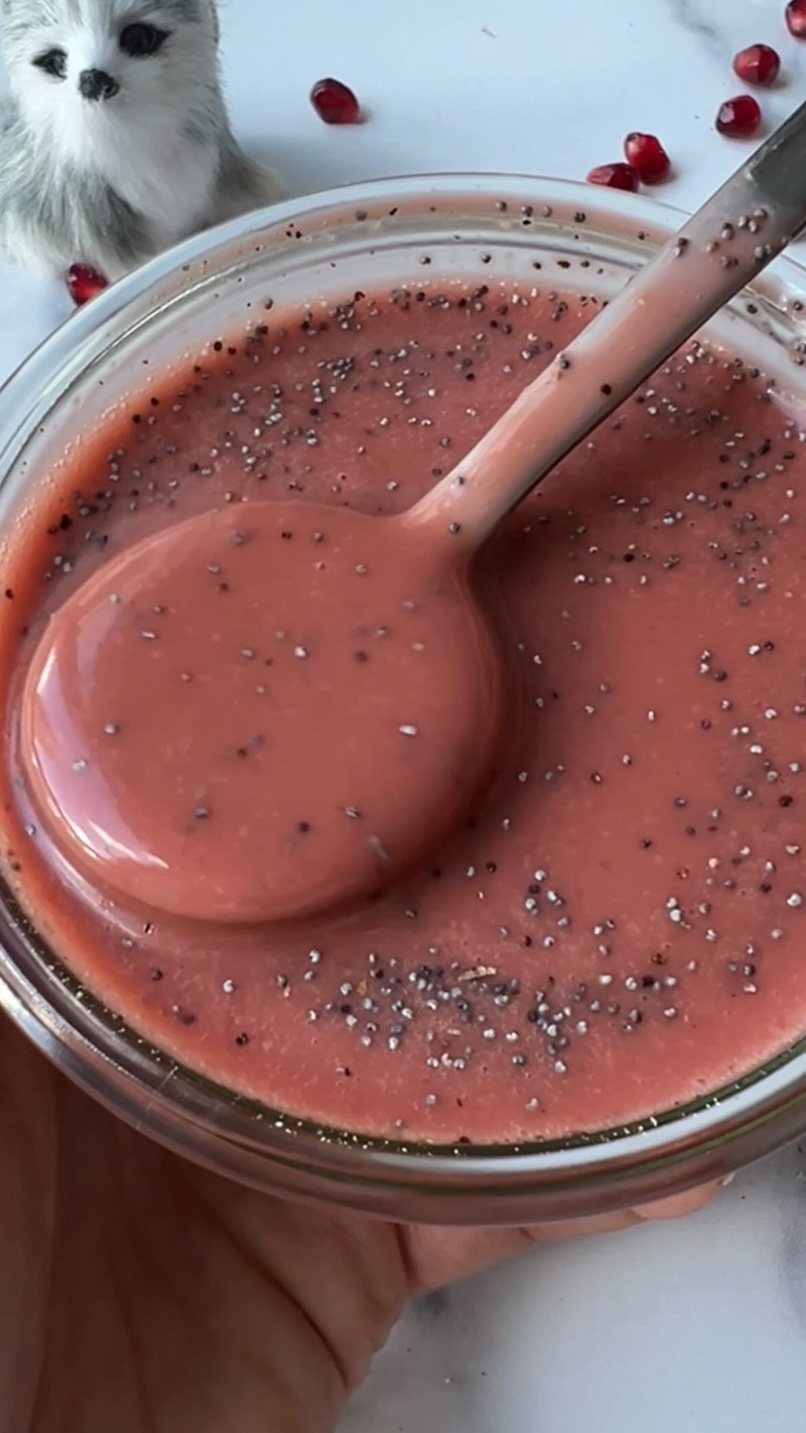 DAY 14 of the 24 DAYS OF DRESSING: Pomegranate Poppyseed  Dressing Recipe below! Also, comment BOOK for a chance to win one of the 24 free copies of my cookbook: Salad Whisperer!

Arugula Pear and Fennel Salad with Spiced Almonds and Goat Cheese (Serves 3-4)

5 oz. arugula, chopped 
1 small head radicchio, chopped
2 large ripe pears, diced
1 large fennel bulb, diced
1 1/2 cups cooked quinoa, cold
Pomegranate Poppyseed Dressing (recipe below)
4 oz. crumbled goat cheese
1/2 cup pomegranate arils
1/2 cup Spiced Almond Clusters (recipe below)

Toss arugula, radicchio, fennel and quinoa, then transfer to a  platter. Top with pears, goat cheese, pomegranate arils, spiced almonds and your desired amount of dressing. 

Spiced Almond Clusters 
(Makes 3 cups- for gifts and snacking)

1/2 tsp cinnamon
1/2 tsp kosher salt
1/4 tsp ground ginger
1/4 tsp black pepper
1/8 tsp fresh nutmeg
5 tbsp sugar
1 egg white
3 cups raw sliced almonds

Preheat oven to 350°F. In a small bowl, combine the cinnamon, kosher salt, ginger, black pepper, nutmeg, and sugar. Vigorously whisk the egg white with 1 tablespoon water until slightly stiff, 2-3 minutes. Add the almonds to the egg white, and toss to coat. Sprinkle the spice mix onto the almonds and toss to coat. Pour the almonds onto a parchment paper covered sheet pan and  place in the oven for 40 minutes stirring twice during cook time.

Pomegranate Vinaigrette�Whisk 2 tbsp pomegranate molasses (the recipe is in Day 8 of this series) , 3 tbsp rose vinegar, 1 tsp Dijon mustard and 6 tbsp olive oil. Use a neutral oil if you prefer a brighter color. Stir in 1 tbsp poppyseeds. #recipeadventcalendar #thesaladwhisperer