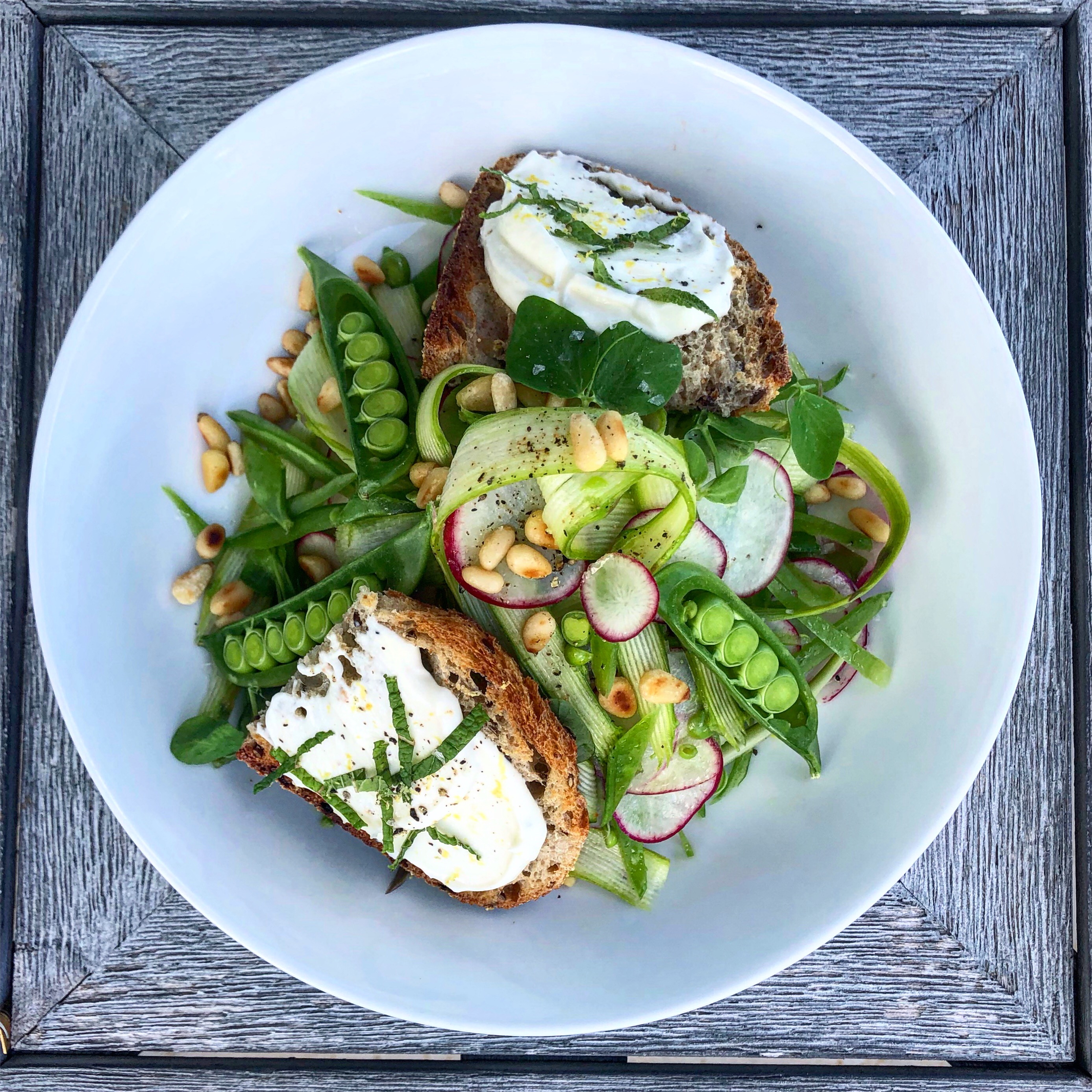 Sugar Snap Pea Salad with Radishes, Mint, and Ricotta