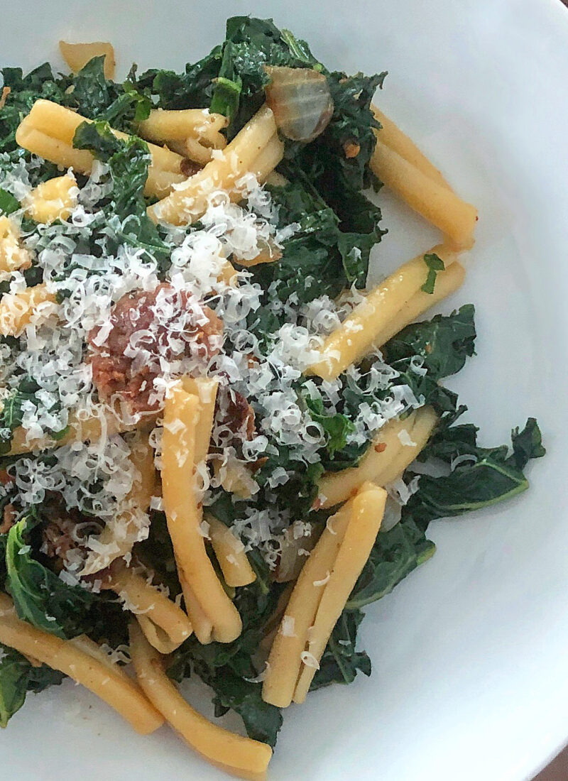 Pasta with Italian Sausage and Double Kale THE SALAD WHISPERER