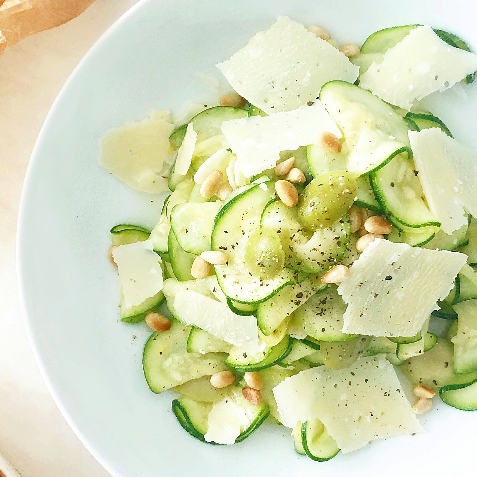 Shaved Zucchini Salad with Parmesan, Castelvetrano Olives, and Pine ...