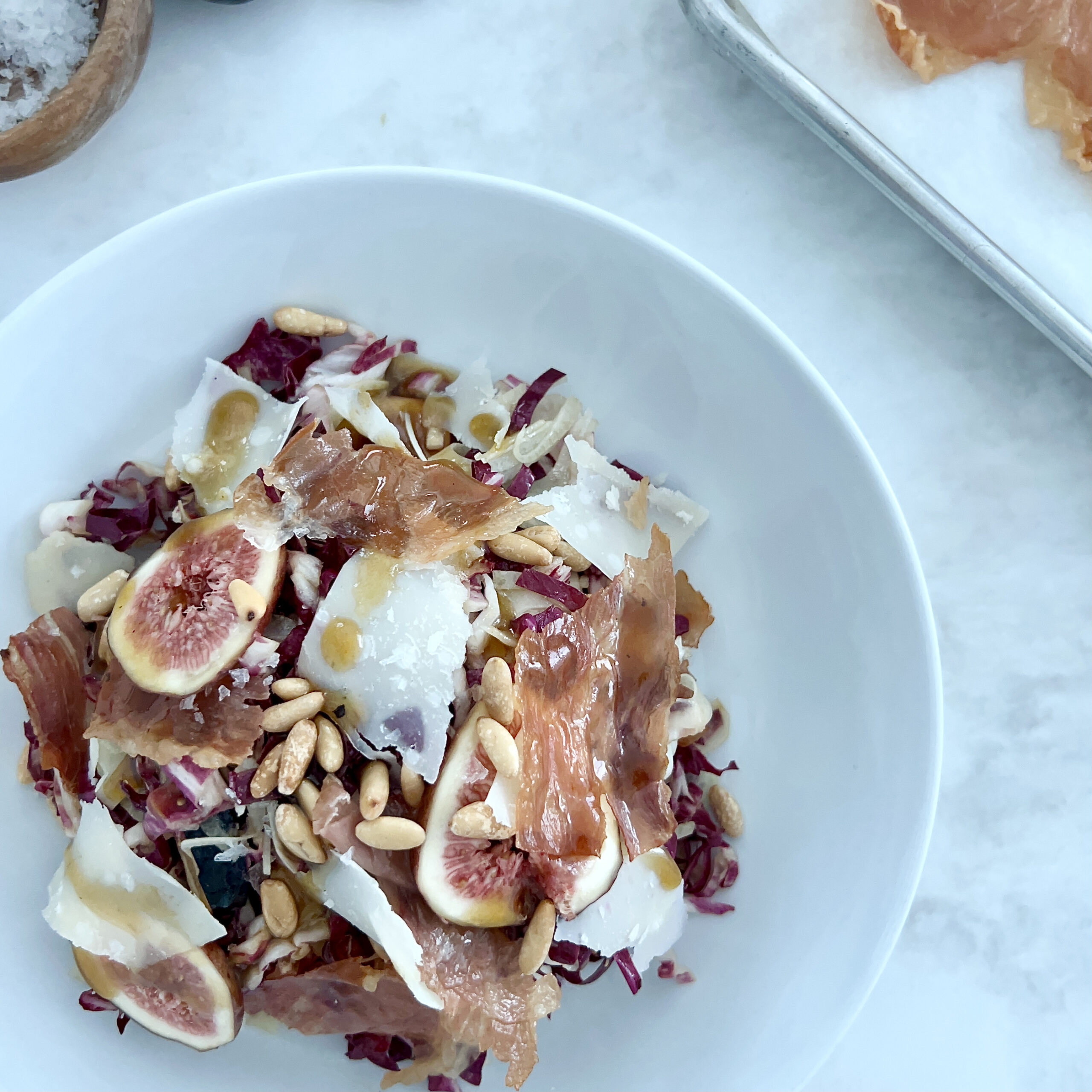 Fig, Fennel, and Radicchio Salad with Prosciutto Crisps THE SALAD