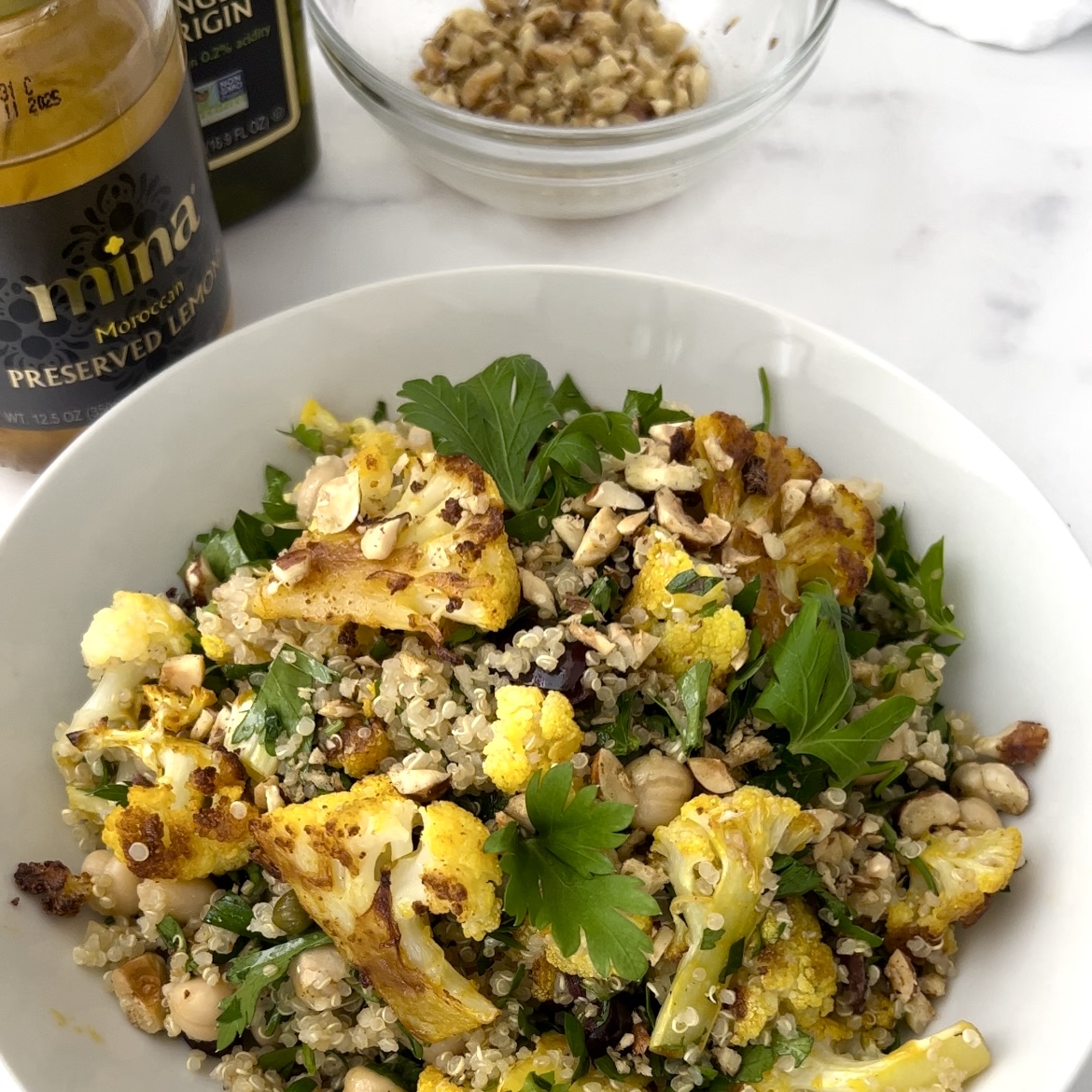 Mediterranean Cauliflower and Quinoa Salad with Hazelnut Dukkah THE