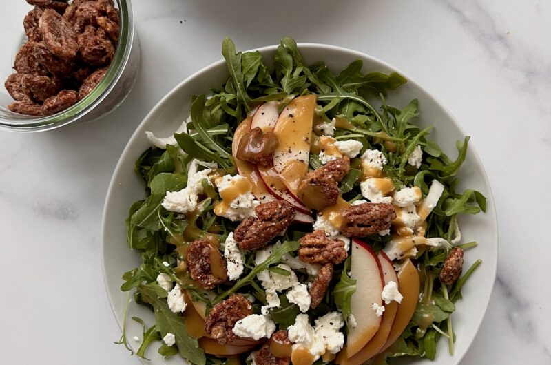 Arugula Pear and Endive Salad with Spiced Pecans