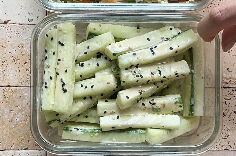 Cucumber Salad with Miso Tahini Dressing