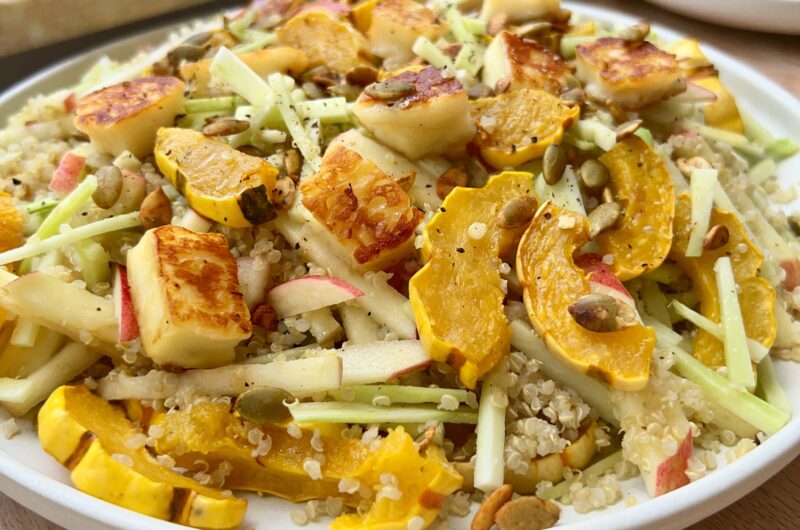 Delicata Squash, Broccoli and Apple Salad with Maple Dijon Dressing