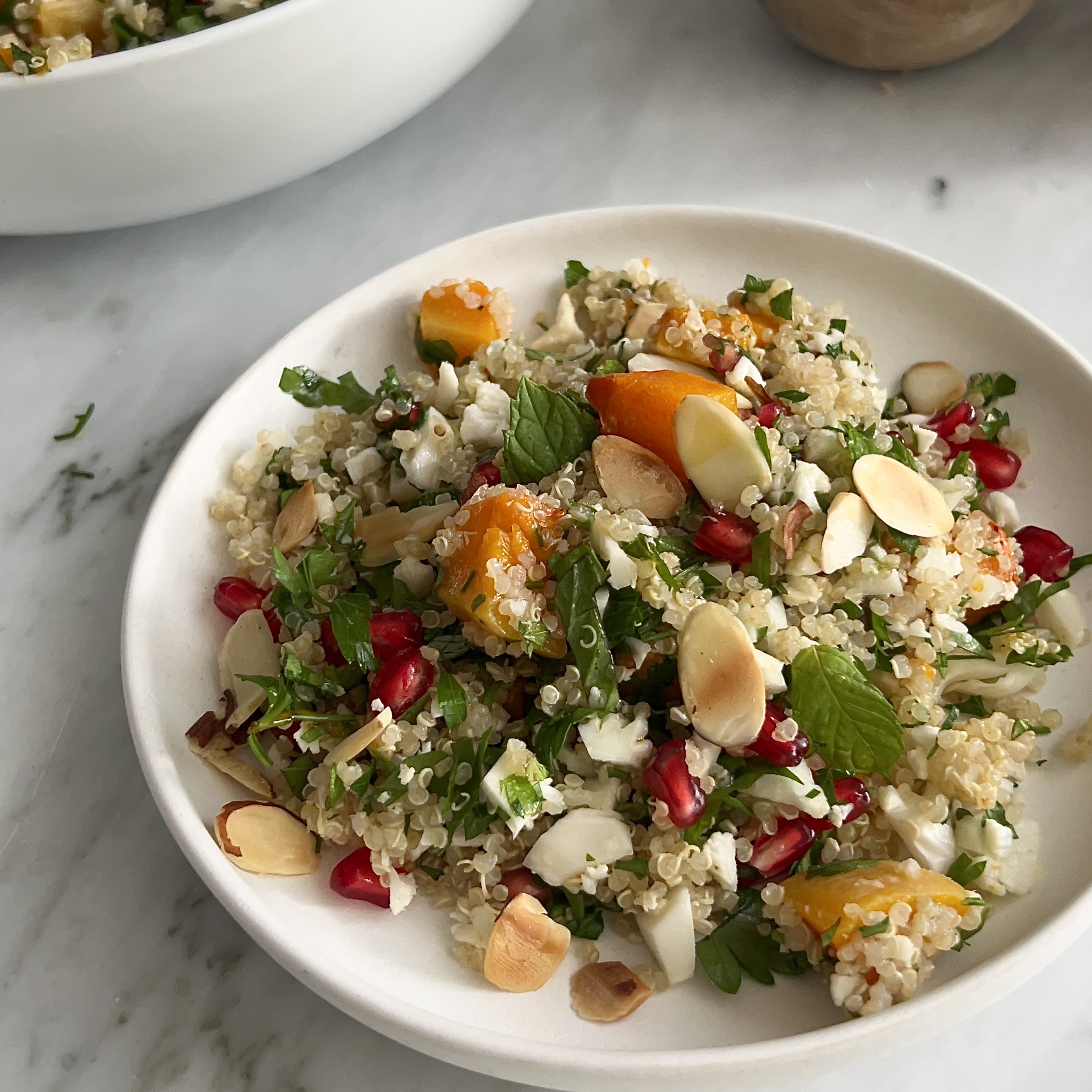 Fall “Tabbouleh” with Butternut Squash, Cauliflower and Toasted Almonds