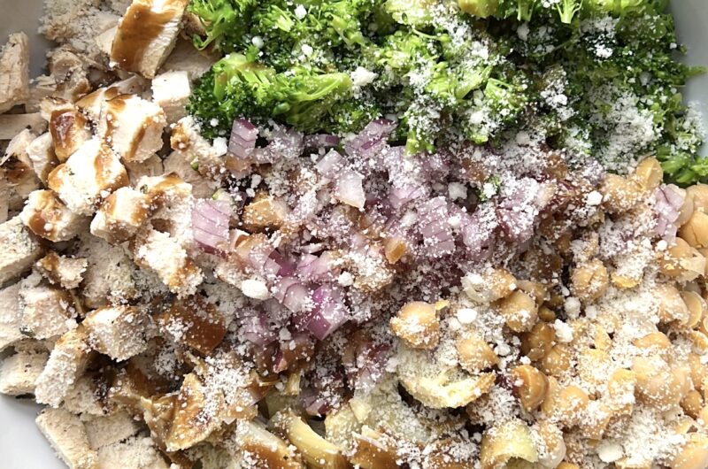 Balsamic Chicken Broccoli and Chickpea Salad