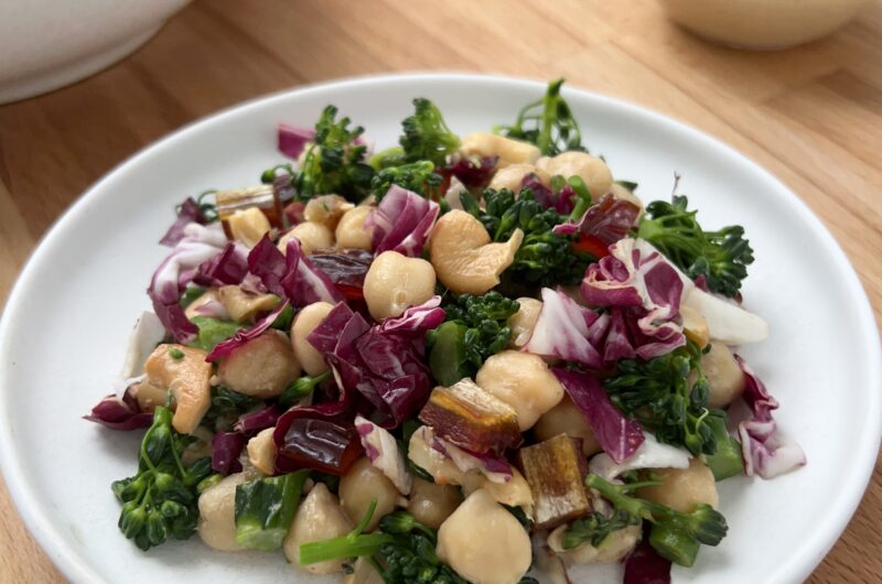 Broccolini, Chickpea and Radicchio Salad with Honey Harissa Dressing