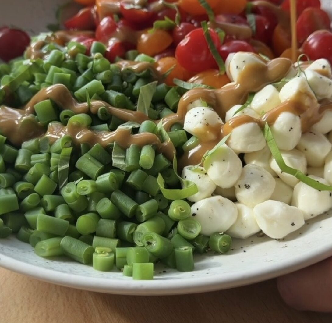 Green Bean Tomato and Fresh Mozzarella Salad with Balsamic Vinaigrette 