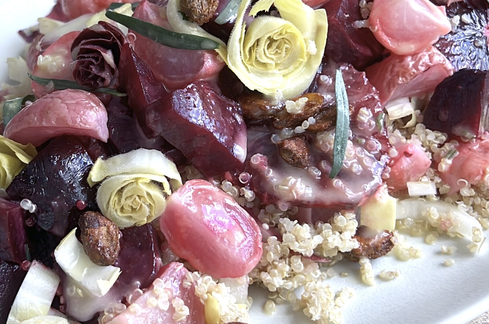 Roasted Radish Beet and Blood Orange Salad with Tarragon Vinaigrette