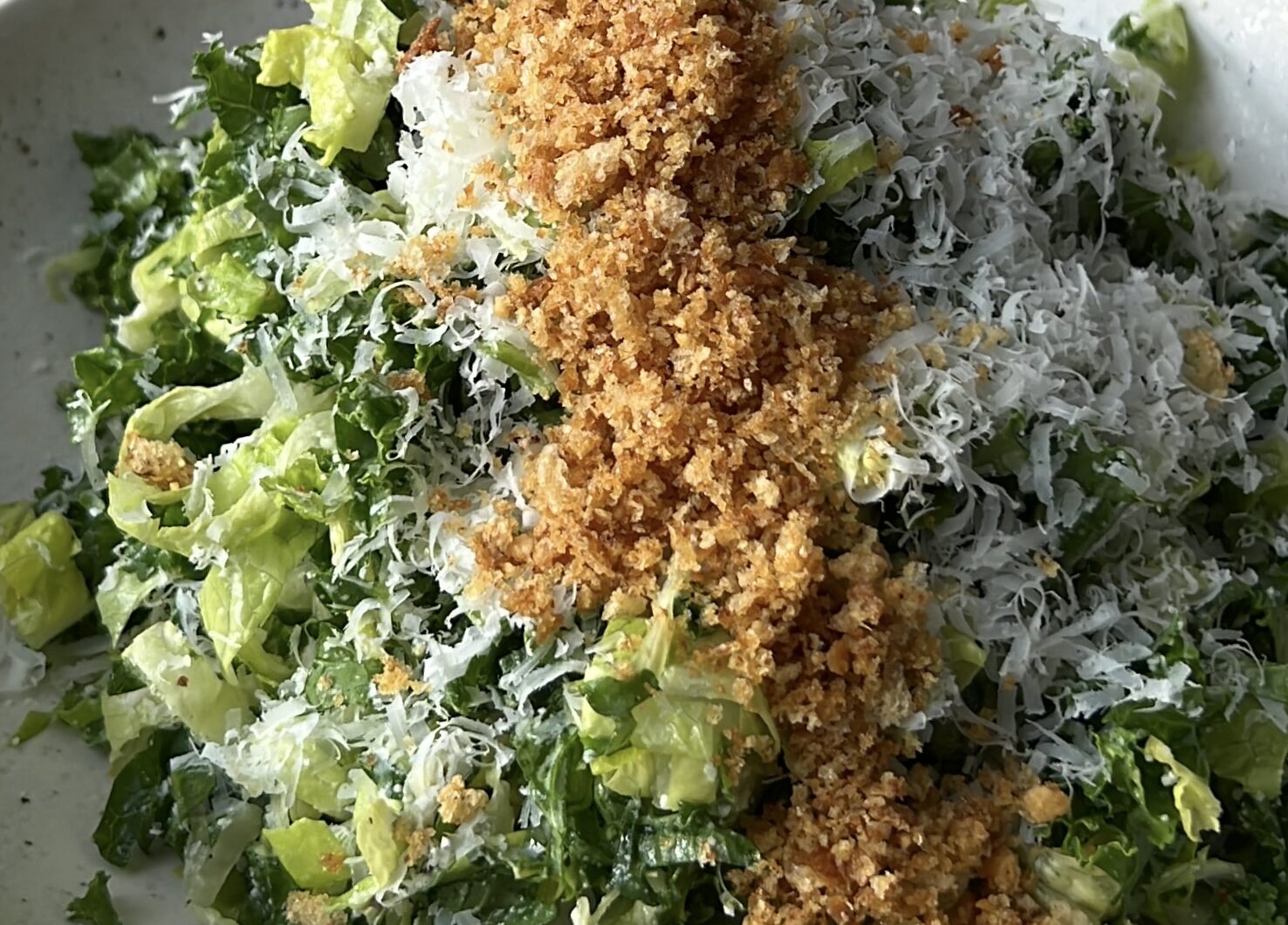 The Salad Whisperer Kale Caesar Salad with Eggless Caesar Dressing