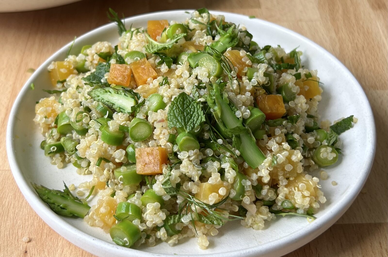 Herby Golden Beet Asparagus and Quinoa Salad (Spring Tabbouleh)