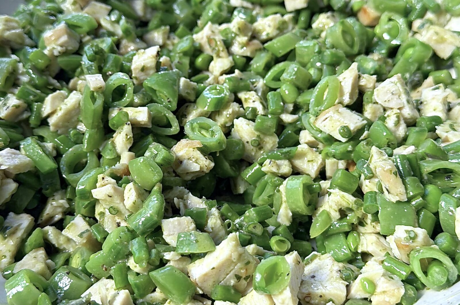 Green Goddess Snap Pea Asparagus and Chicken Salad