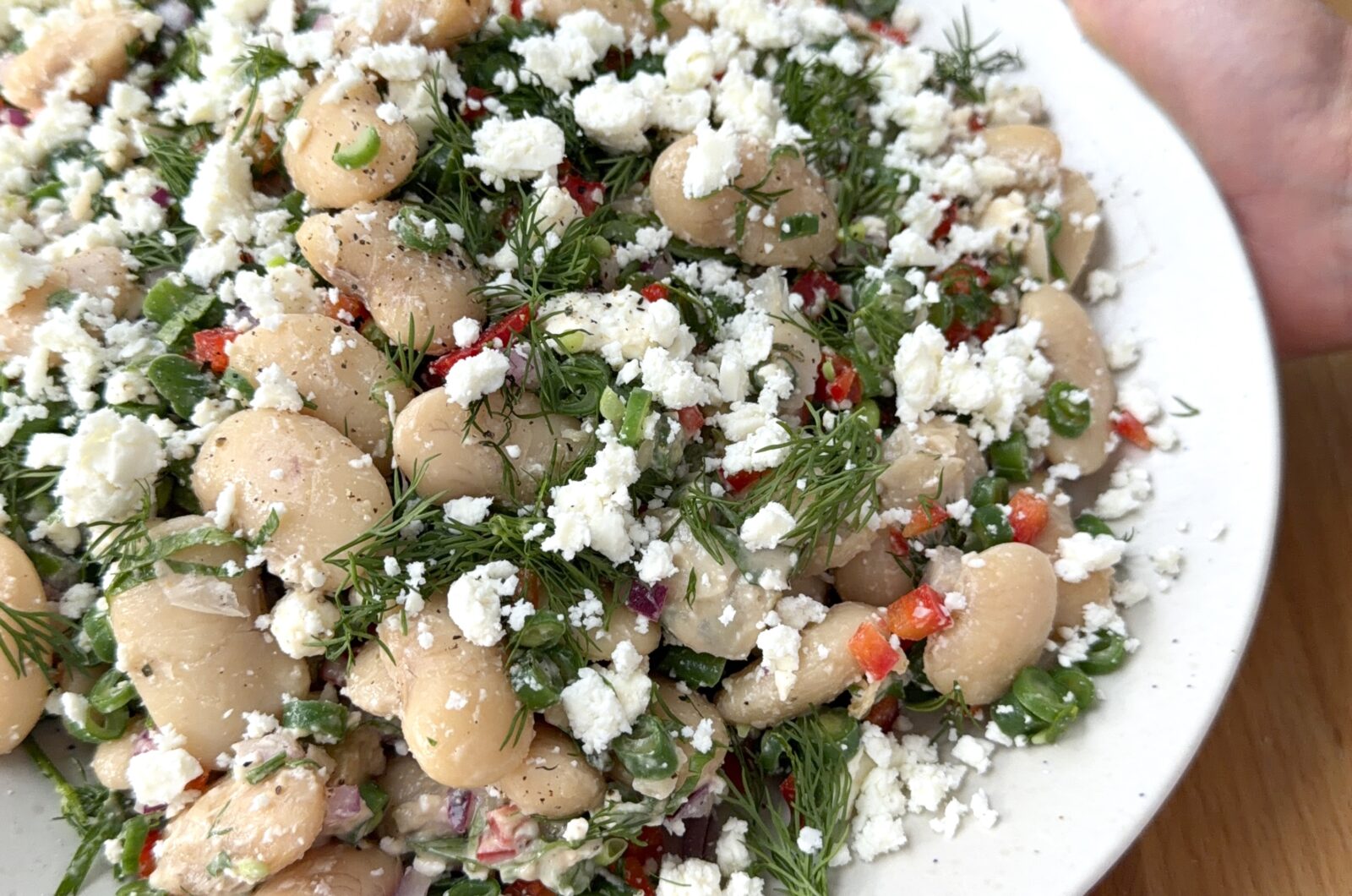 Greek Inspired Royal Corona Bean and Green Bean Salad